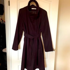 Ricki’s Long Winter Jacket in Plum/Burgundy